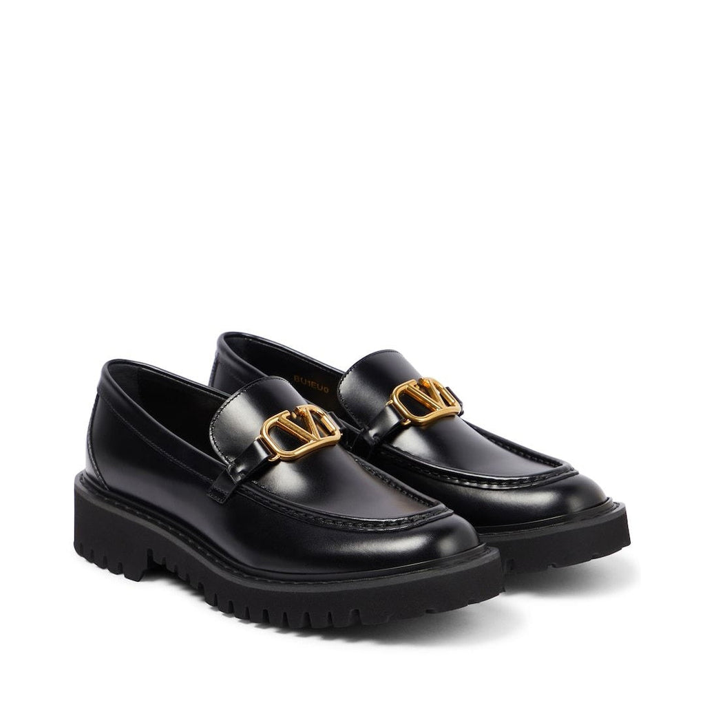 VALENTINO GARAVANI VLOGO SIGNATURE BUFFALO LOAFER BLACK