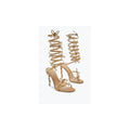 RENÉ CAOVILLA MARGOT MIRRORED SANDAL WITH BUTTERFLIES GOLD